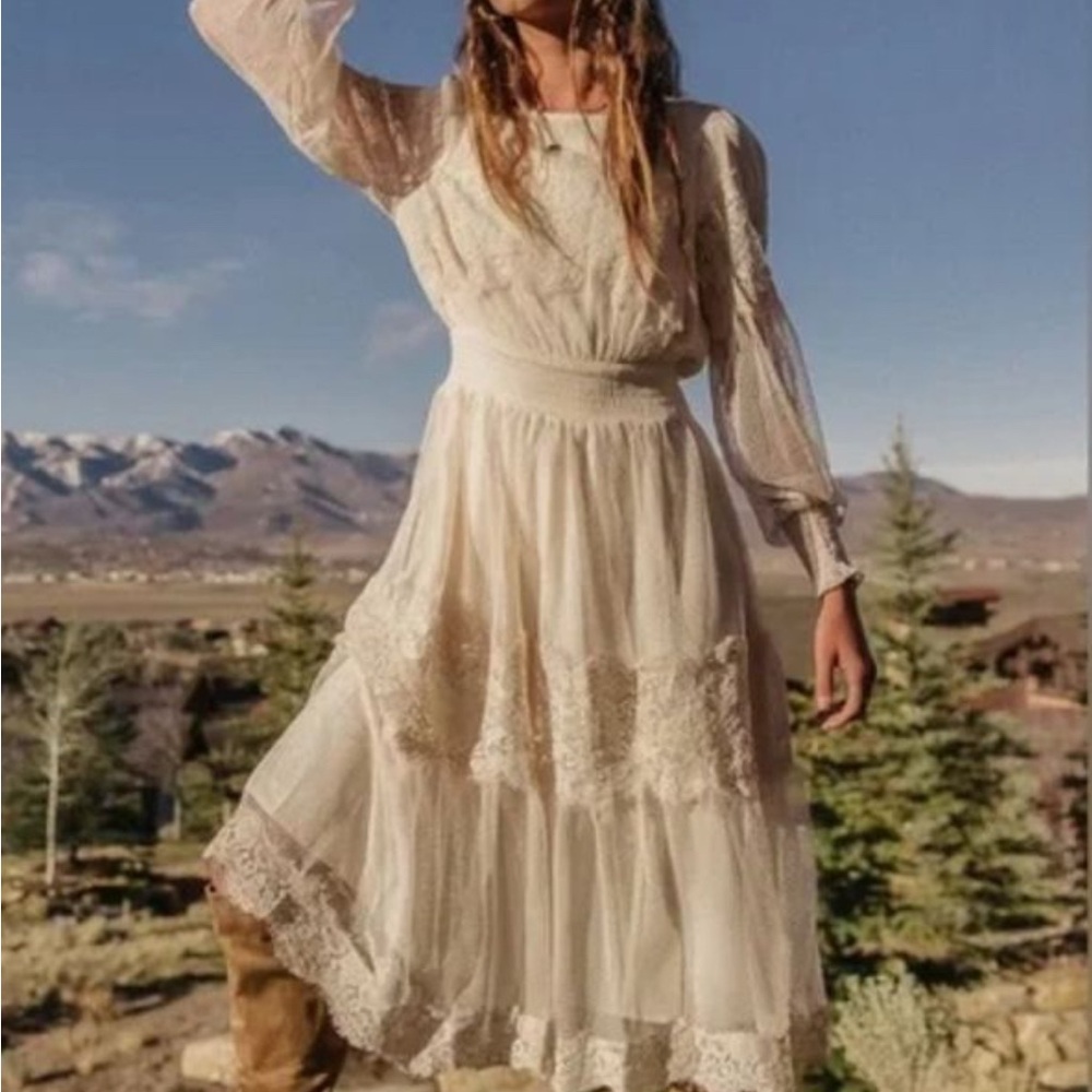 Bohme Cream Long Sleeve Dress